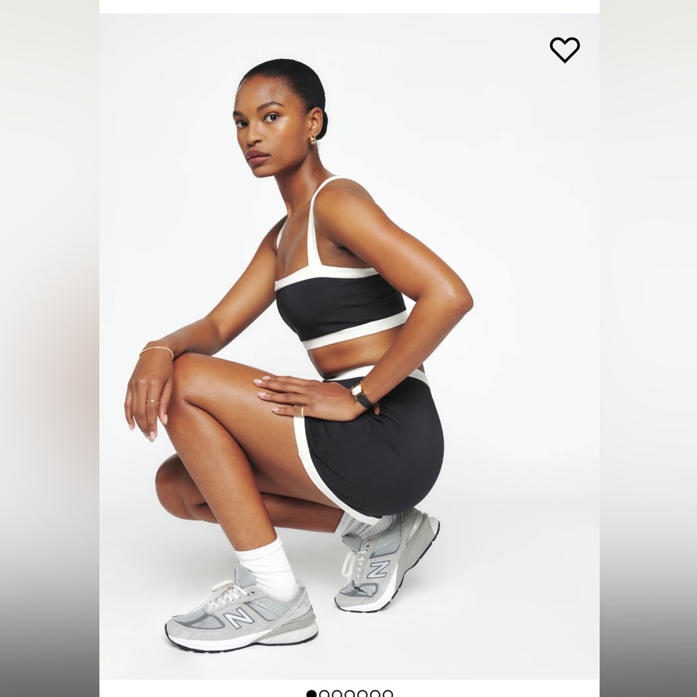 Reformation Adelina Ecomove Black and White Two Piece Set size Large